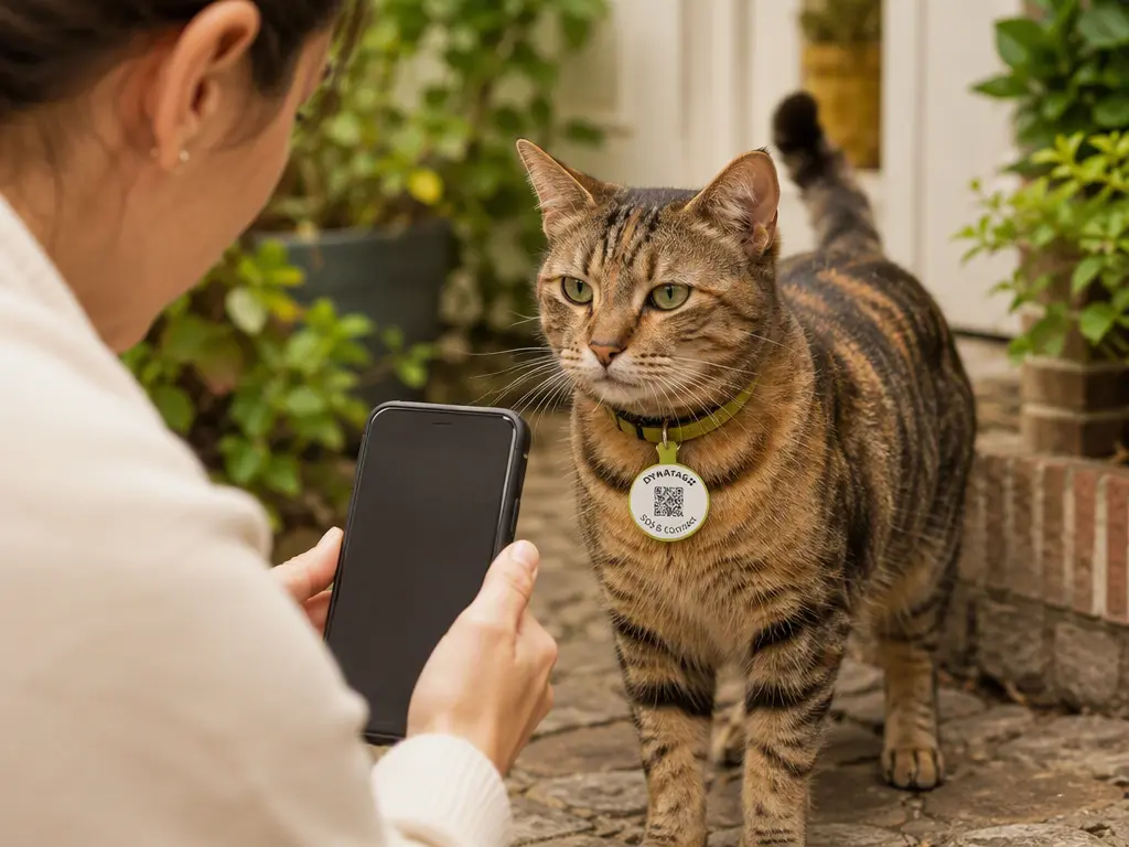 Example image of a pet tag for cats and outdoor cats